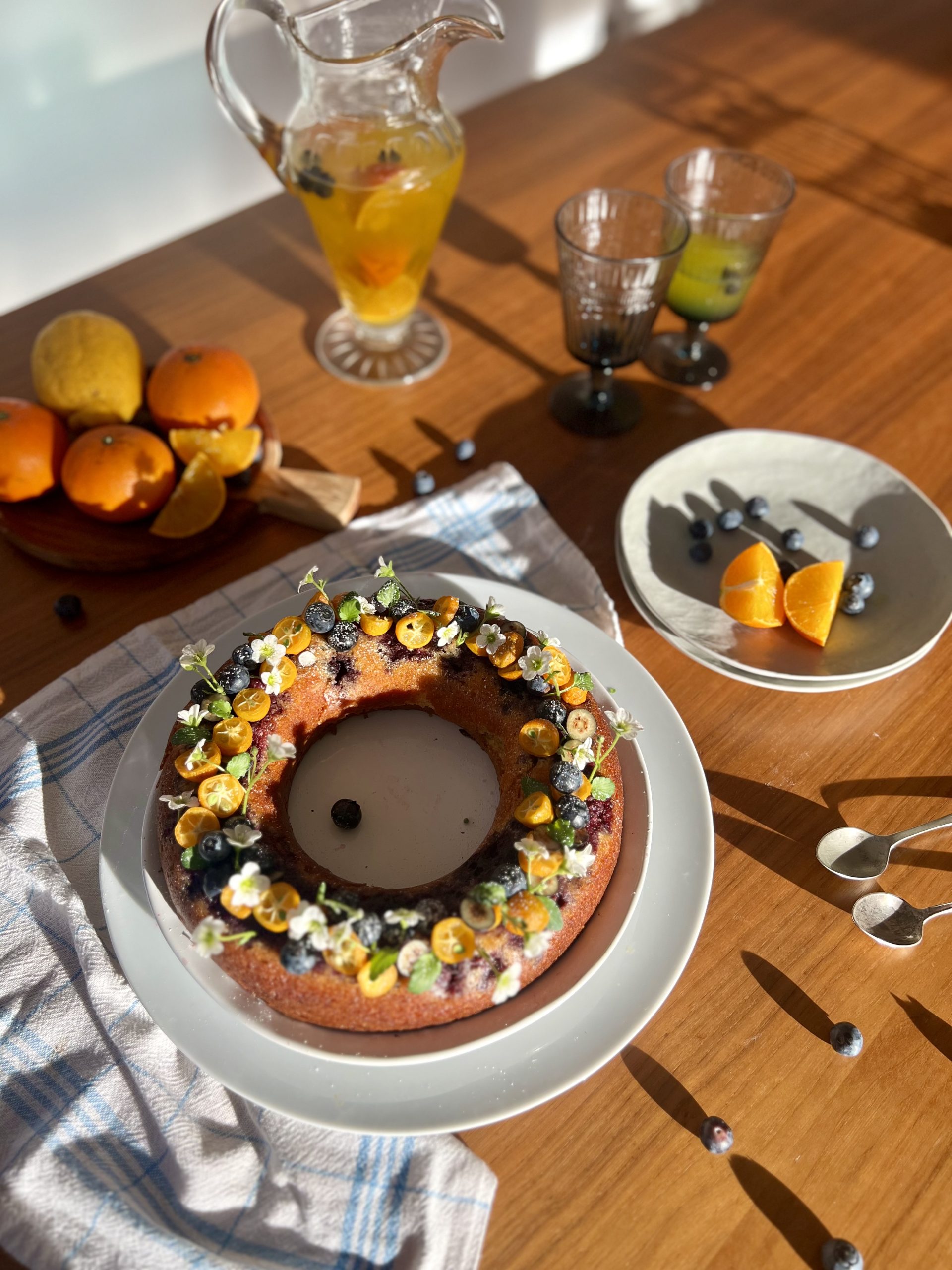 Pastel de arándanos Y Cítricos
