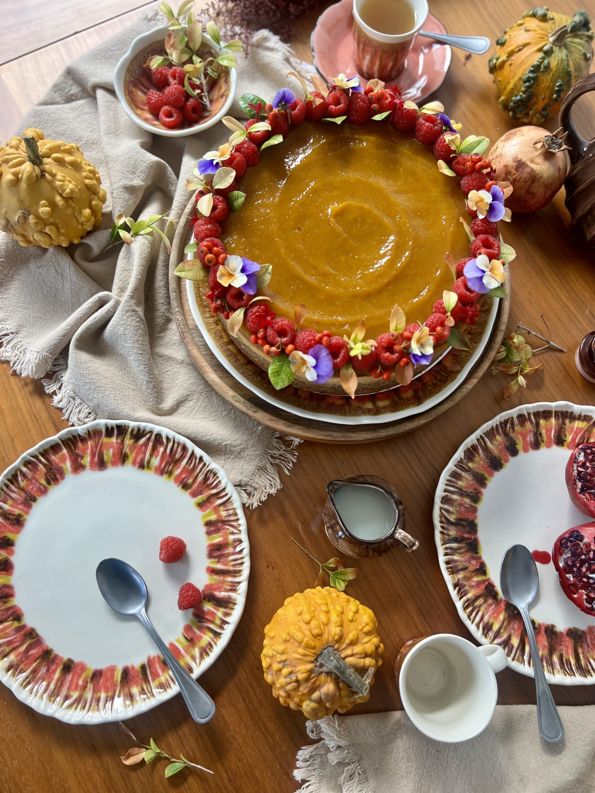 Tarta de Queso de Calabaza y Mango