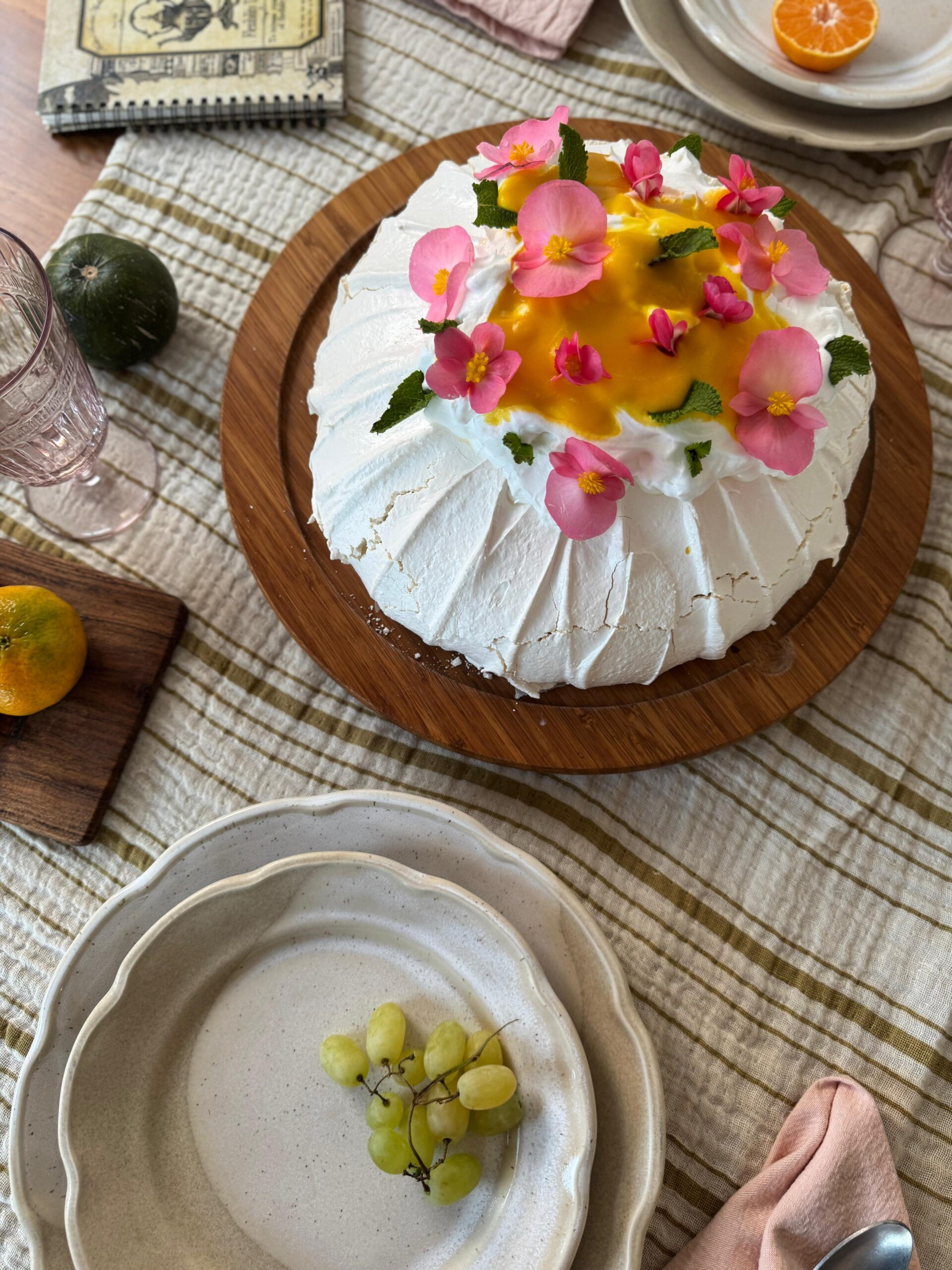 Pavlova de calabaza y mandarina