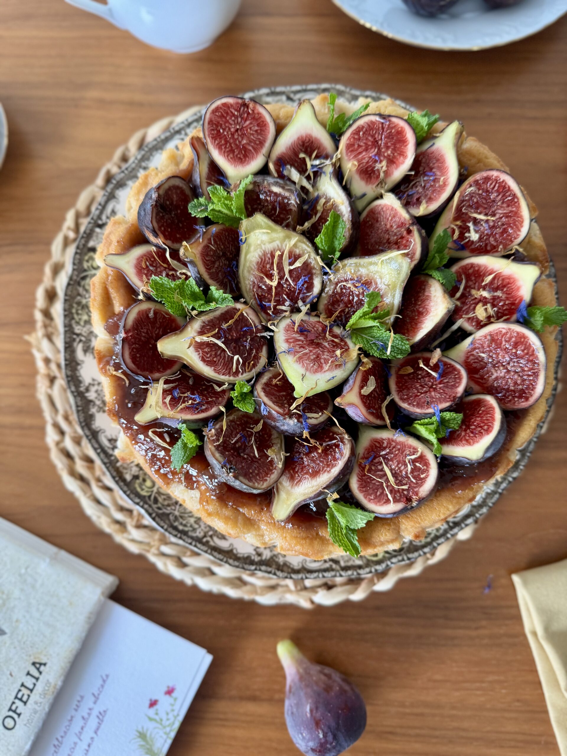Tarta de queso con compota de higos
